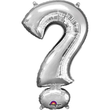 ANAGRAM 36 in. Symbol Question Mark Silver Supershape Foil Balloon 78450